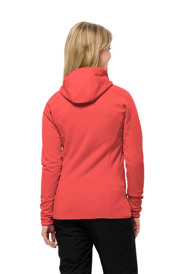 Jack Wolfskin Baiselberg Hooded Fz Fleece Jassen Dames Rood | 54480666