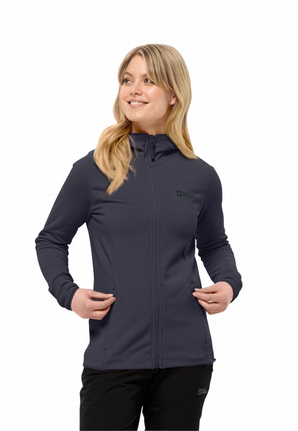 Jack Wolfskin Baiselberg Hooded Fz Fleece Jassen Dames Donkerblauw | 71024750