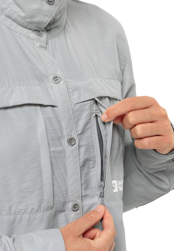 Jack Wolfskin Barrier Ls Overhemd Dames Grijs | 63700093