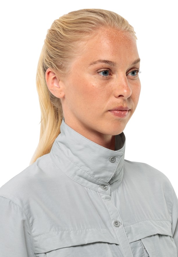 Jack Wolfskin Barrier Ls Overhemd Dames Grijs | 63700093