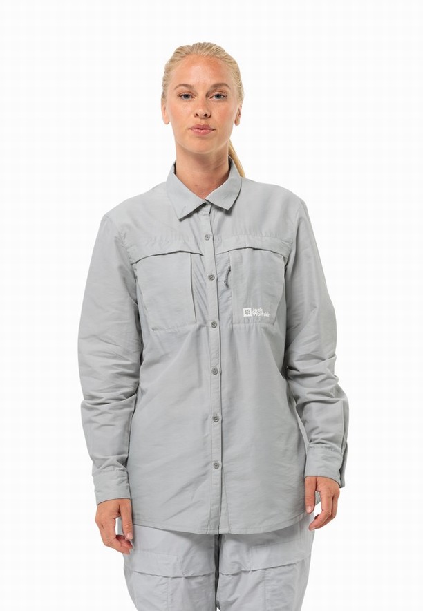 Jack Wolfskin Barrier Ls Overhemd Dames Grijs | 63700093