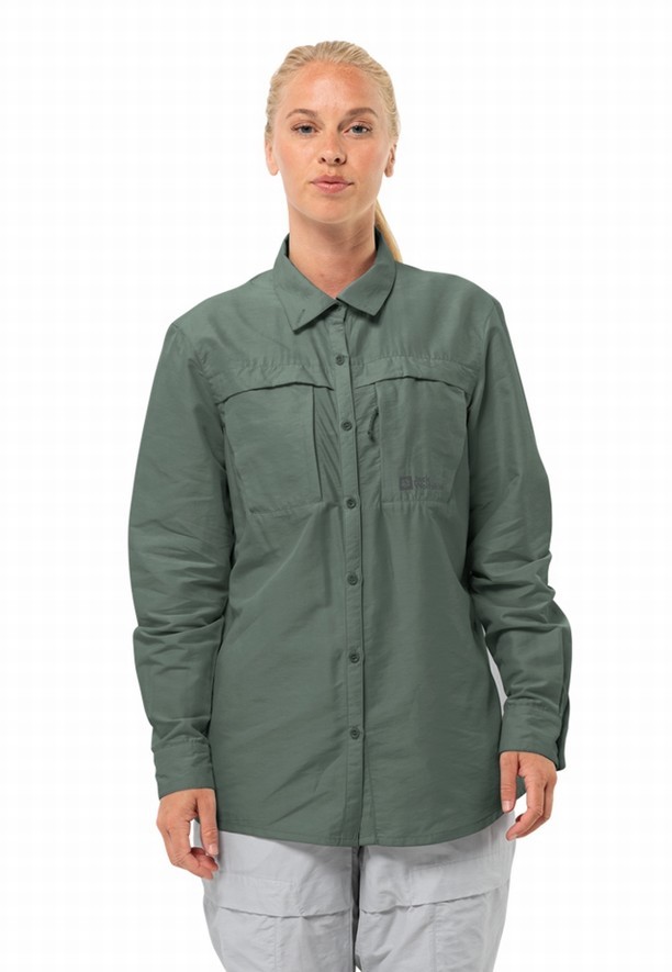 Jack Wolfskin Barrier Ls Overhemd Dames Groen | 99240511