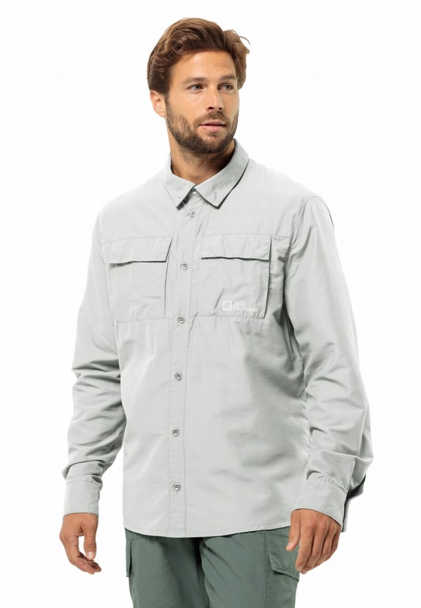 Jack Wolfskin Barrier Ls Overhemd Heren Grijs | 33776681
