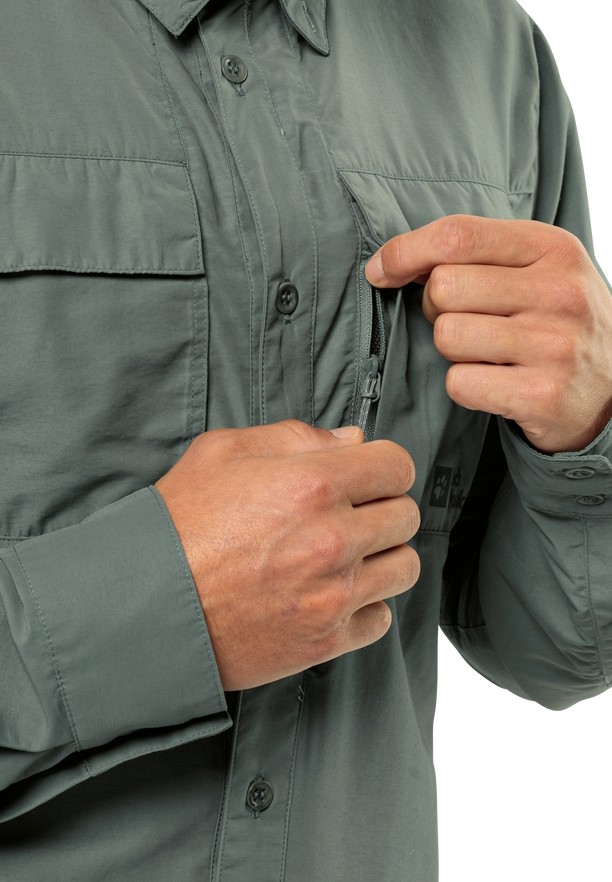 Jack Wolfskin Barrier Ls Overhemd Heren Groen | 42838450