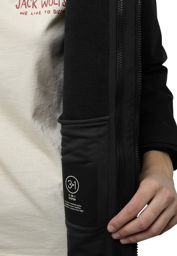 Jack Wolfskin Baylight 3in1 Jassen Dames Zwart | 10089494