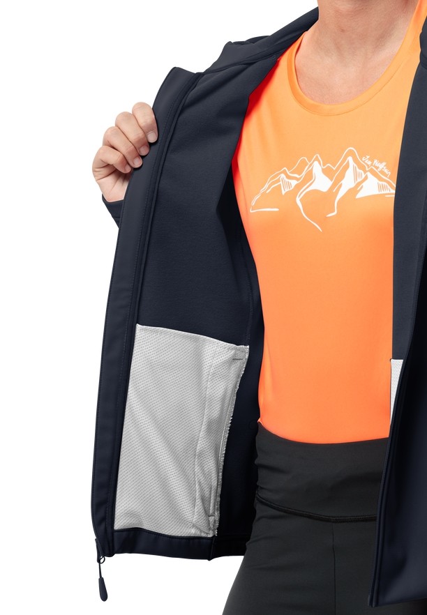 Jack Wolfskin Bornberg Hoody Softshell Jas Dames Donkerblauw | 15348125