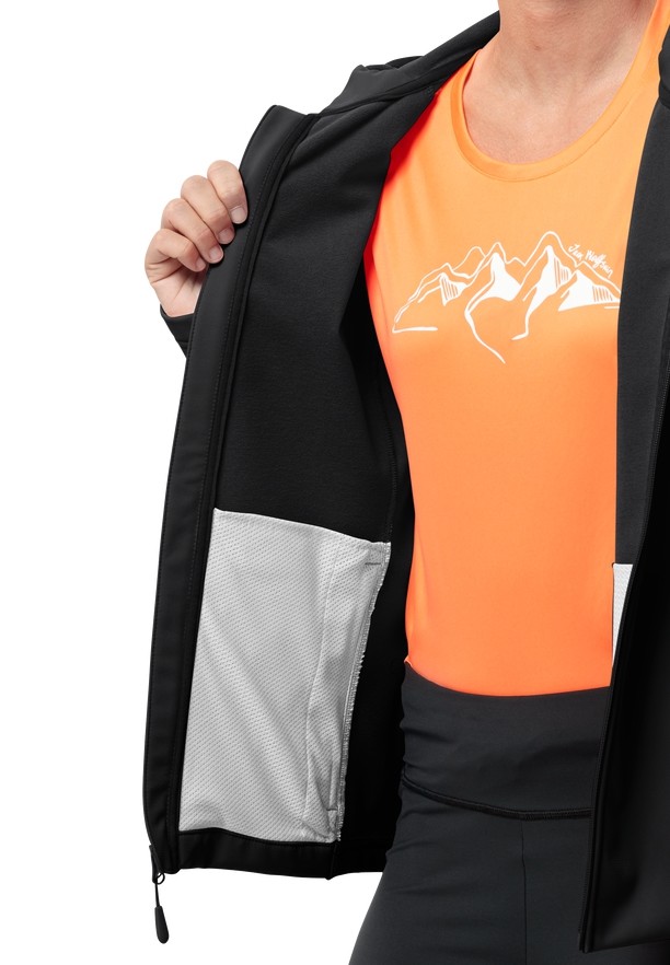 Jack Wolfskin Bornberg Hoody Softshell Jas Dames Zwart | 80340945