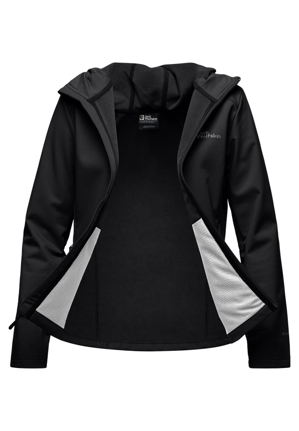 Jack Wolfskin Bornberg Hoody Softshell Jas Dames Zwart | 80340945