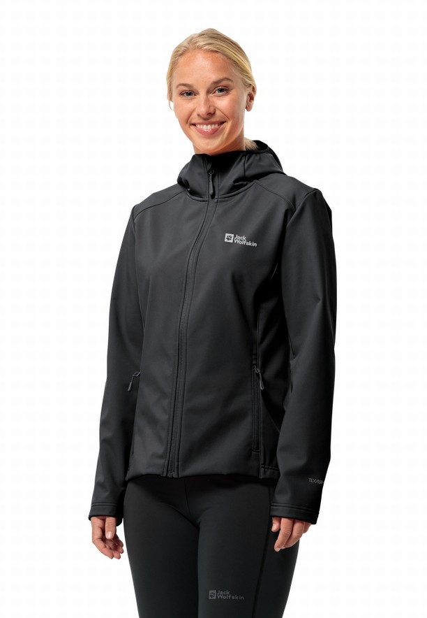 Jack Wolfskin Bornberg Hoody Softshell Jas Dames Zwart | 80340945