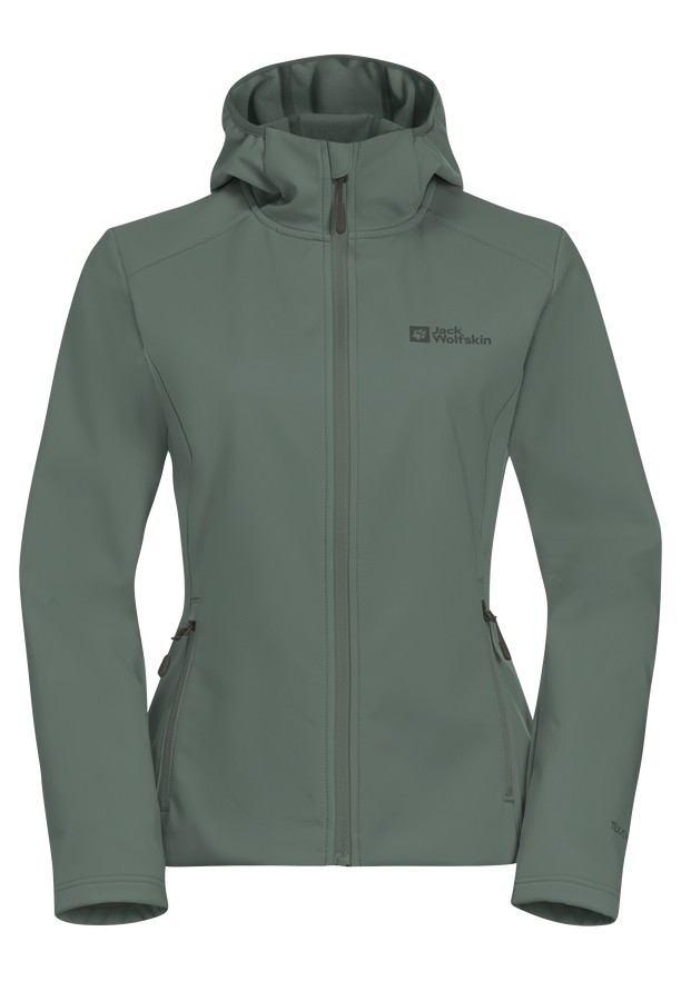Jack Wolfskin Bornberg Hoody Softshell Jas Dames Groen | 17046882