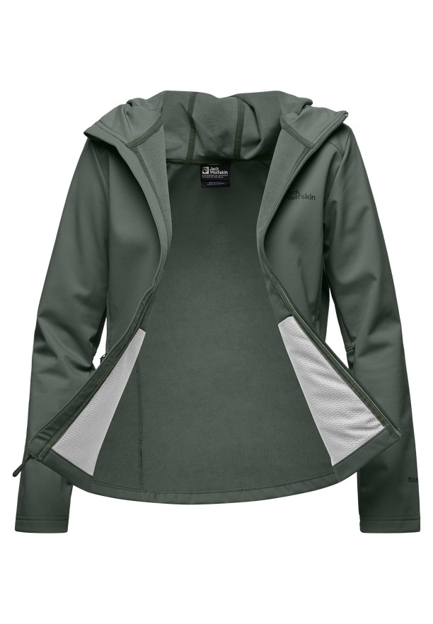 Jack Wolfskin Bornberg Hoody Softshell Jas Dames Groen | 17046882