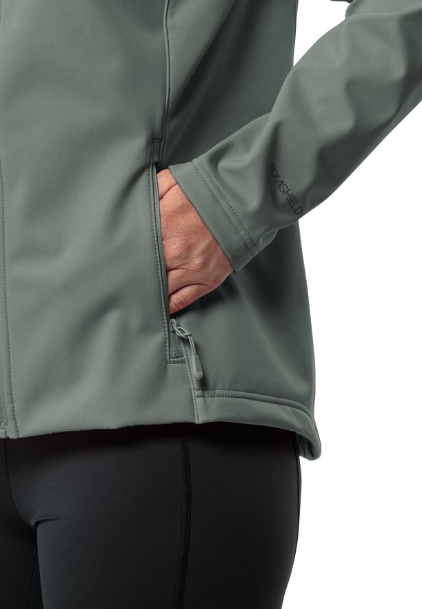 Jack Wolfskin Bornberg Hoody Softshell Jas Dames Groen | 17046882