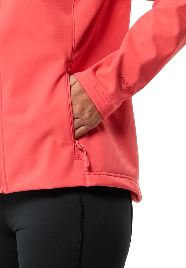 Jack Wolfskin Bornberg Hoody Softshell Jas Dames Rood | 29530985