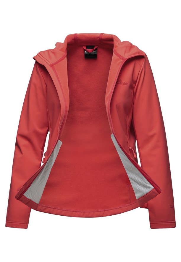 Jack Wolfskin Bornberg Hoody Softshell Jas Dames Rood | 29530985