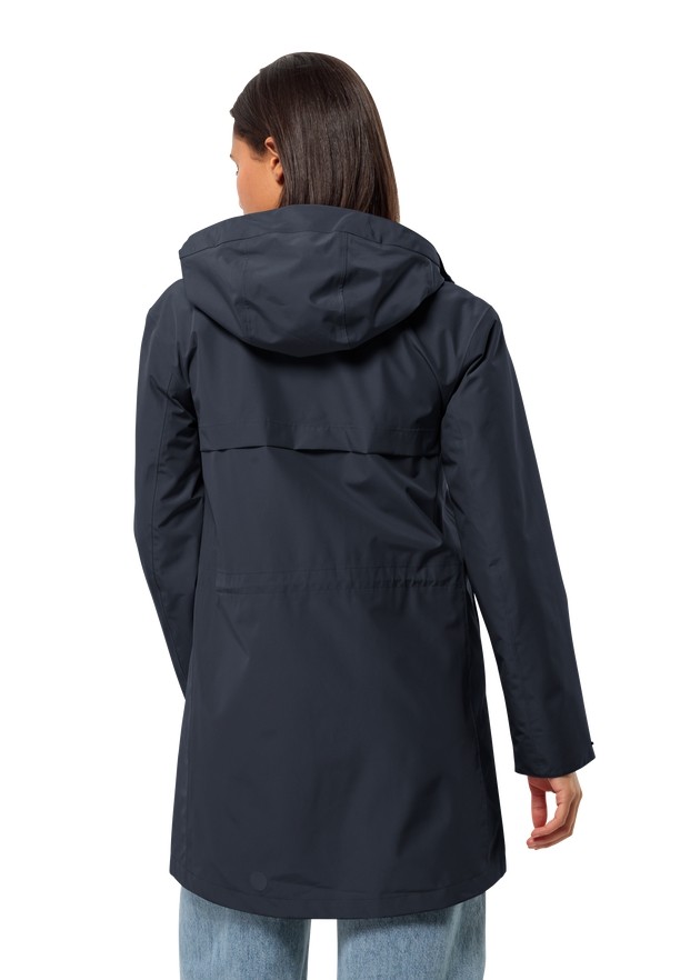 Jack Wolfskin Cape West Regenjassen Dames Donkerblauw | 53756697