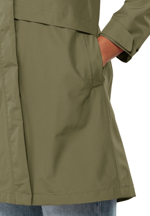 Jack Wolfskin Cape West Regenjassen Dames Olijfgroen | 51790352