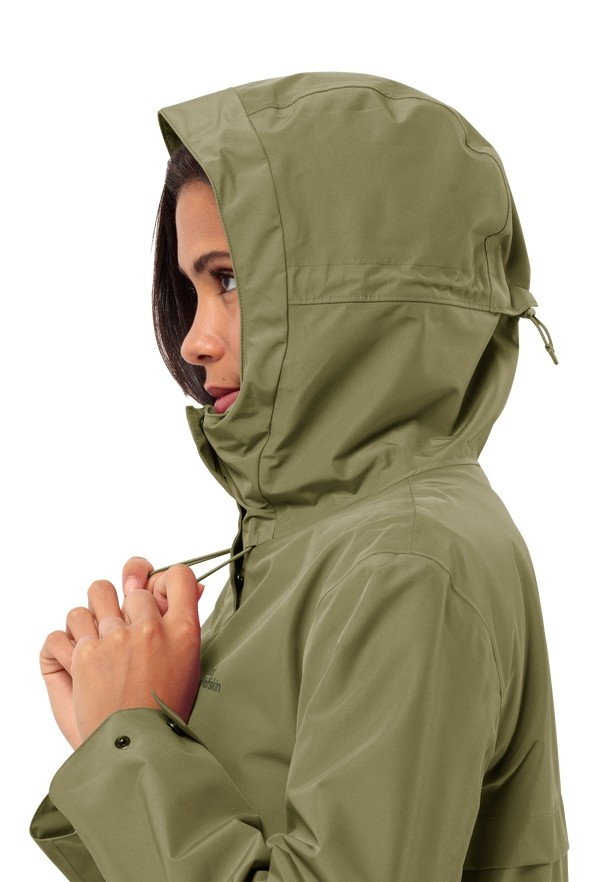 Jack Wolfskin Cape West Regenjassen Dames Olijfgroen | 51790352