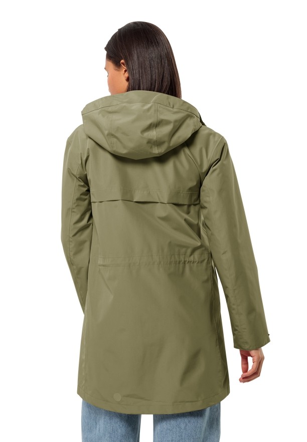Jack Wolfskin Cape West Regenjassen Dames Olijfgroen | 51790352
