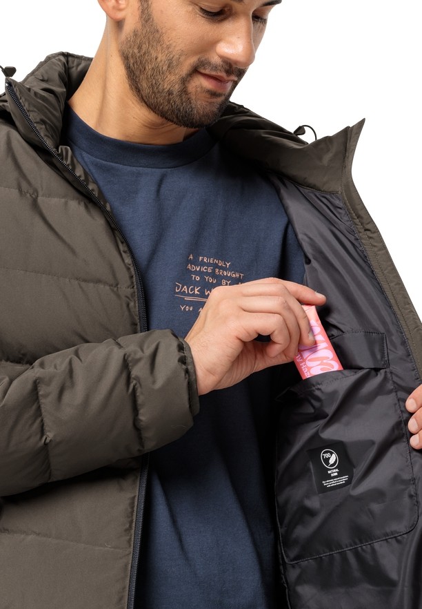 Jack Wolfskin Colonius Donsjas Heren Koffie | 50110650