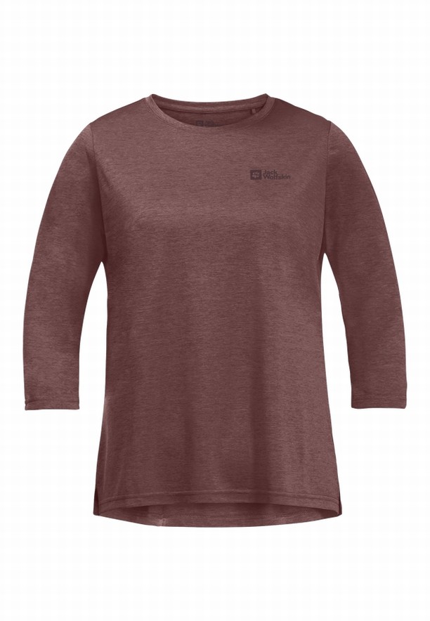 Jack Wolfskin Crosstrail 3/4 T-shirts Dames Rood | 76394321