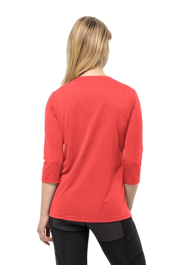 Jack Wolfskin Crosstrail 3/4 T-shirts Dames Rood | 38282414