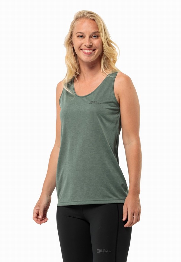 Jack Wolfskin Crosstrail Tanktop Dames Groen | 65737965