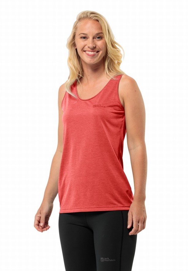 Jack Wolfskin Crosstrail Tanktop Dames Rood | 15470295