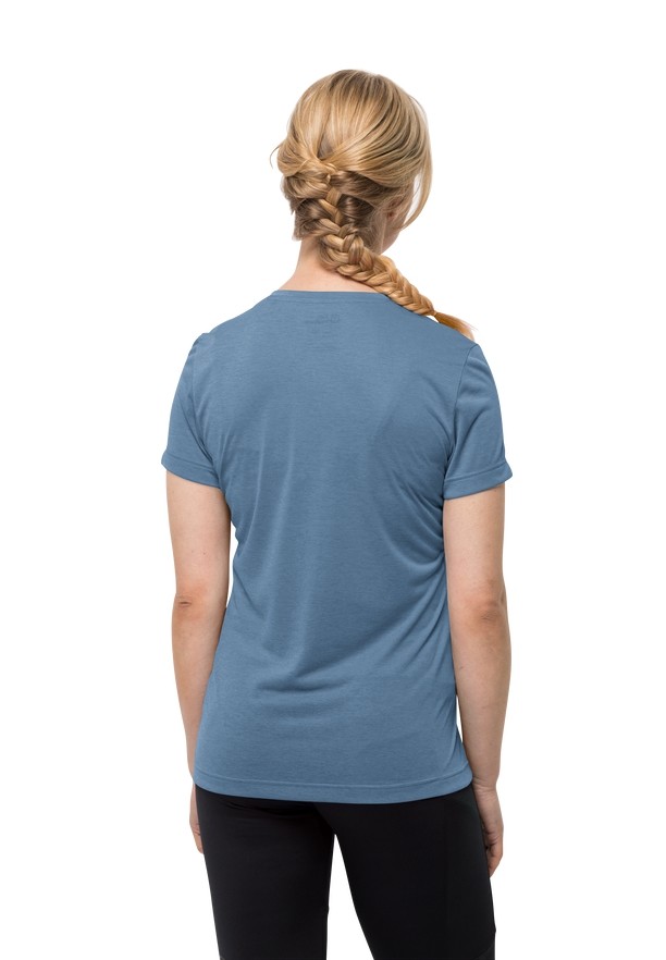 Jack Wolfskin Crosstrail T-shirts Dames Blauw | 21566289