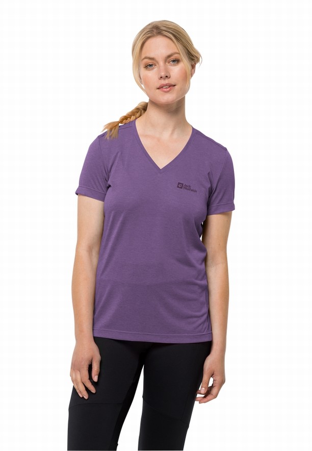 Jack Wolfskin Crosstrail T-shirts Dames Paars | 10141969