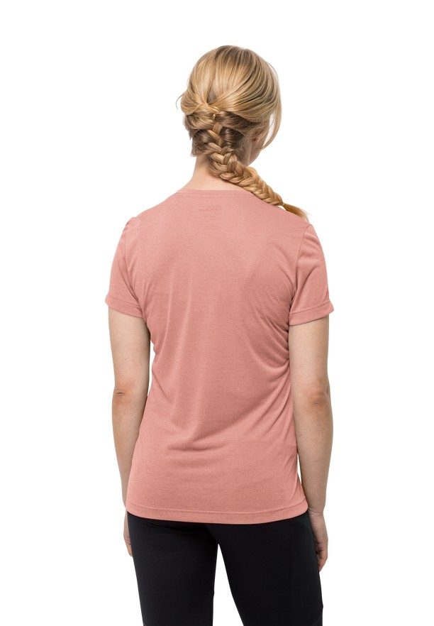 Jack Wolfskin Crosstrail T-shirts Dames Roze | 86682604