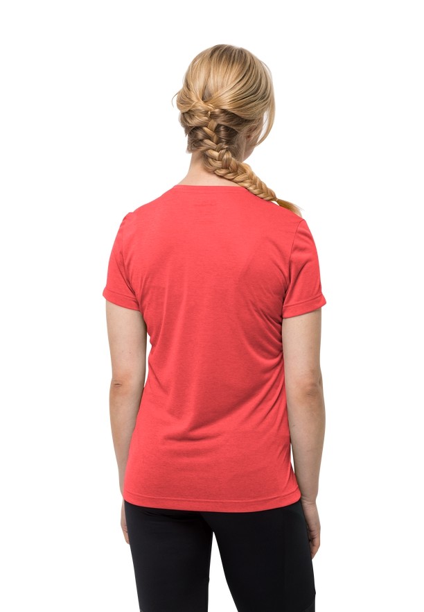 Jack Wolfskin Crosstrail T-shirts Dames Rood | 49928677