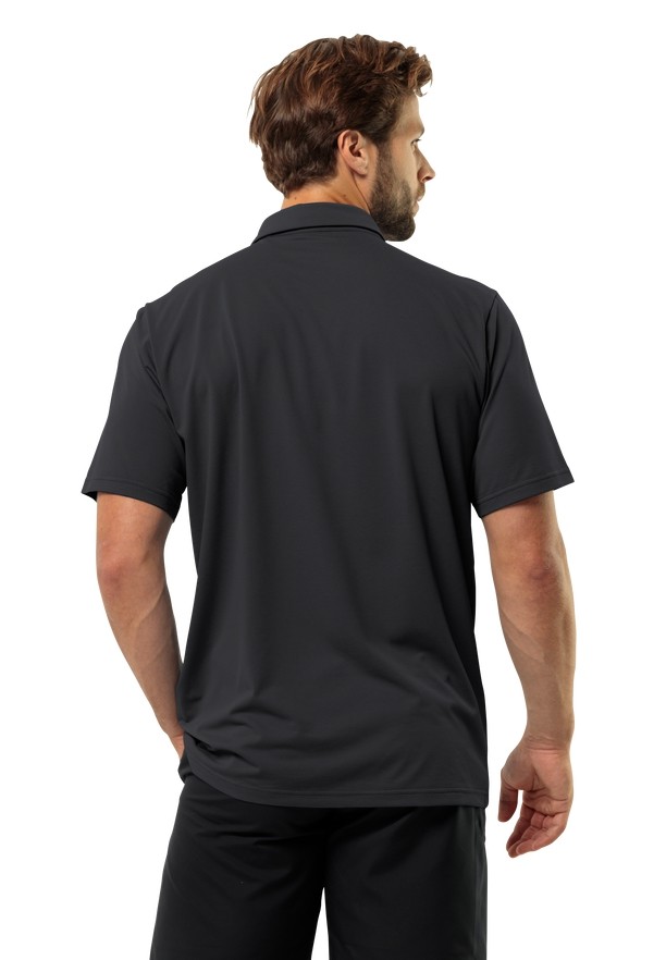 Jack Wolfskin Delgami Poloshirt Heren Zwart | 57406232