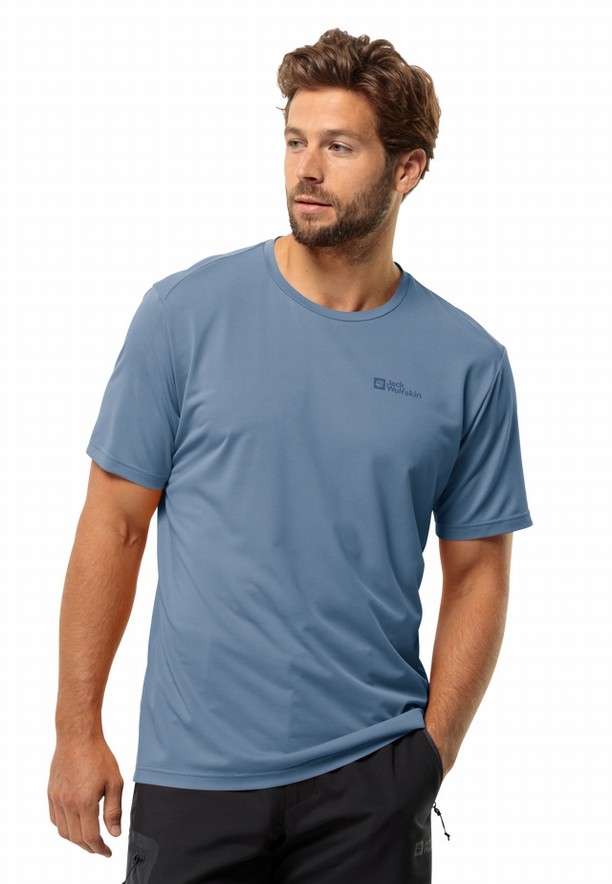 Jack Wolfskin Delgami S/s T-shirts Heren Blauw | 27221535