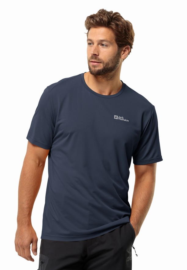 Jack Wolfskin Delgami S/s T-shirts Heren Donkerblauw | 34709783