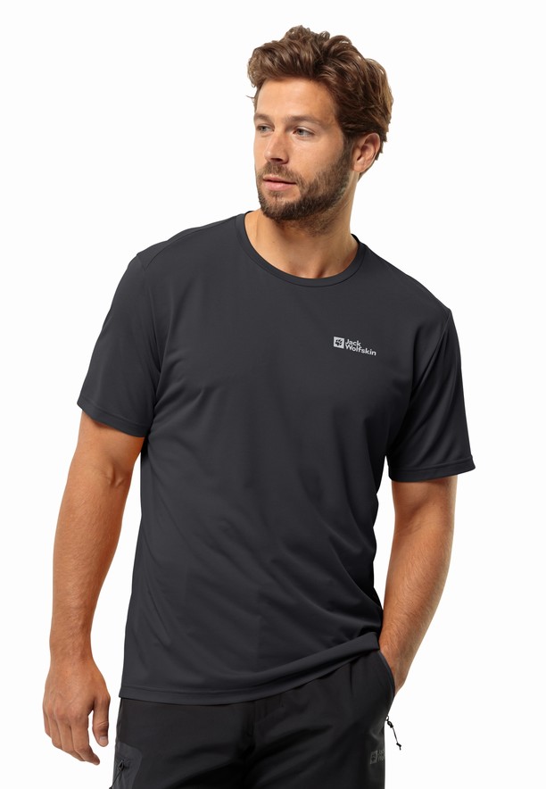 Jack Wolfskin Delgami S/s T-shirts Heren Zwart | 55425653