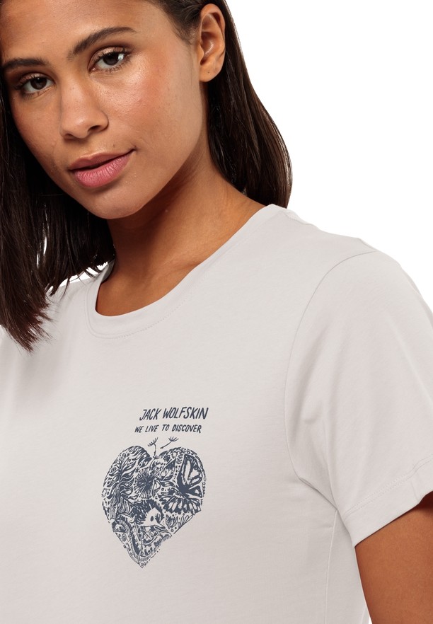 Jack Wolfskin Discover Heart T-shirts Dames Wit | 80128165