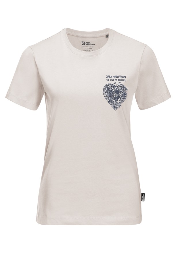Jack Wolfskin Discover Heart T-shirts Dames Wit | 80128165