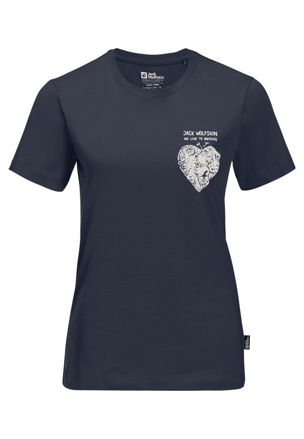 Jack Wolfskin Discover Heart T-shirts Dames Donkerblauw | 32500403