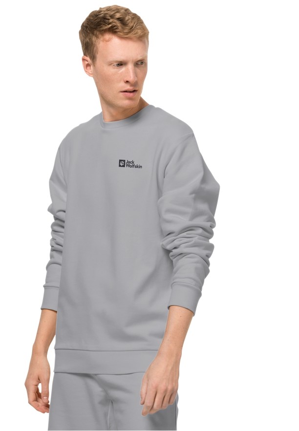 Jack Wolfskin Essential Crewneck Sweatshirts Heren Grijs | 55948162