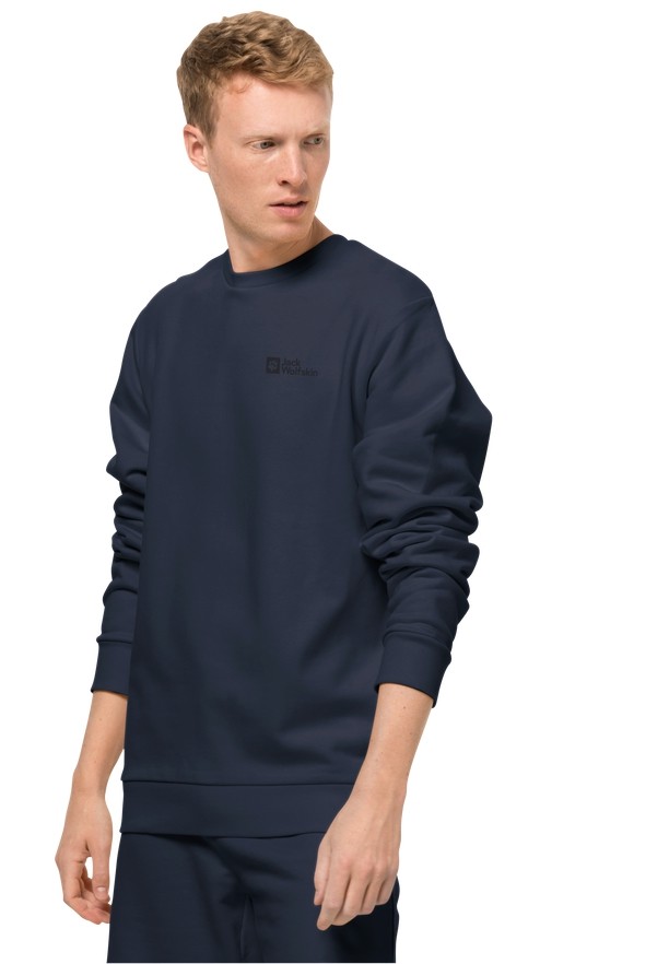 Jack Wolfskin Essential Crewneck Sweatshirts Heren Donkerblauw | 22137789