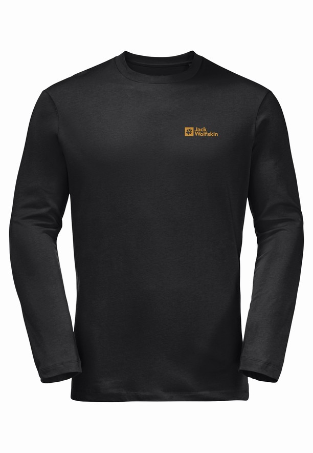 Jack Wolfskin Essential Longsleeve T-shirts Heren Zwart | 30283369