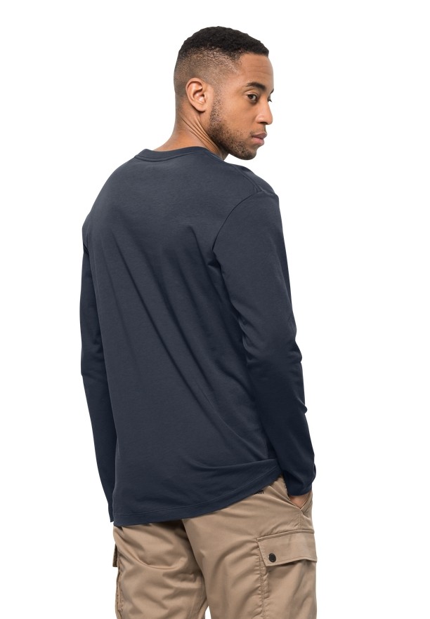Jack Wolfskin Essential Longsleeve T-shirts Heren Donkerblauw | 62055977