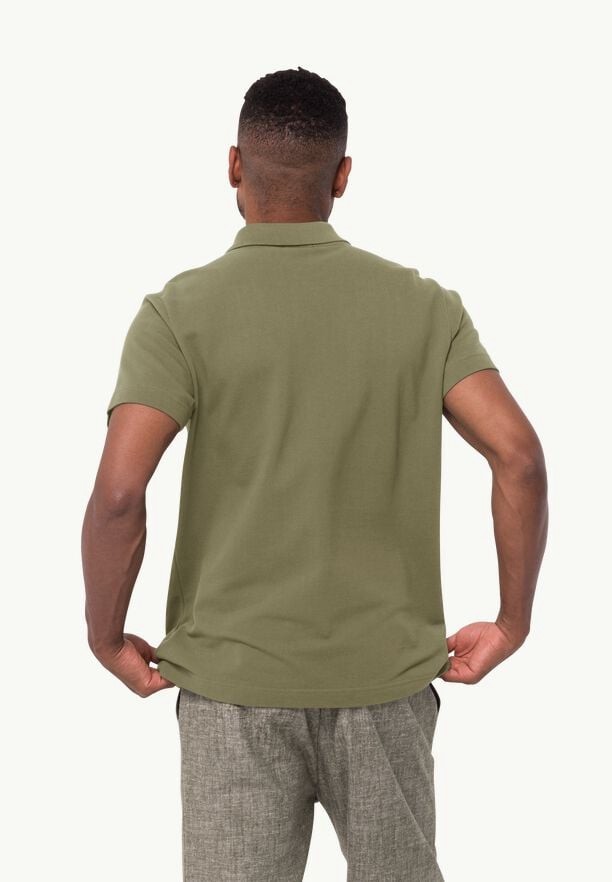 Jack Wolfskin Essential Poloshirt Heren Olijfgroen | 29436916