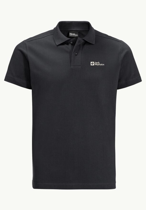 Jack Wolfskin Essential Poloshirt Heren Zwart | 46084473