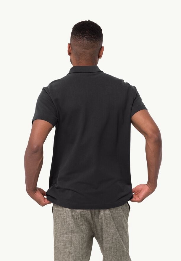 Jack Wolfskin Essential Poloshirt Heren Zwart | 46084473