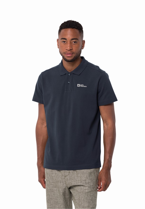Jack Wolfskin Essential Poloshirt Heren Donkerblauw | 46455009
