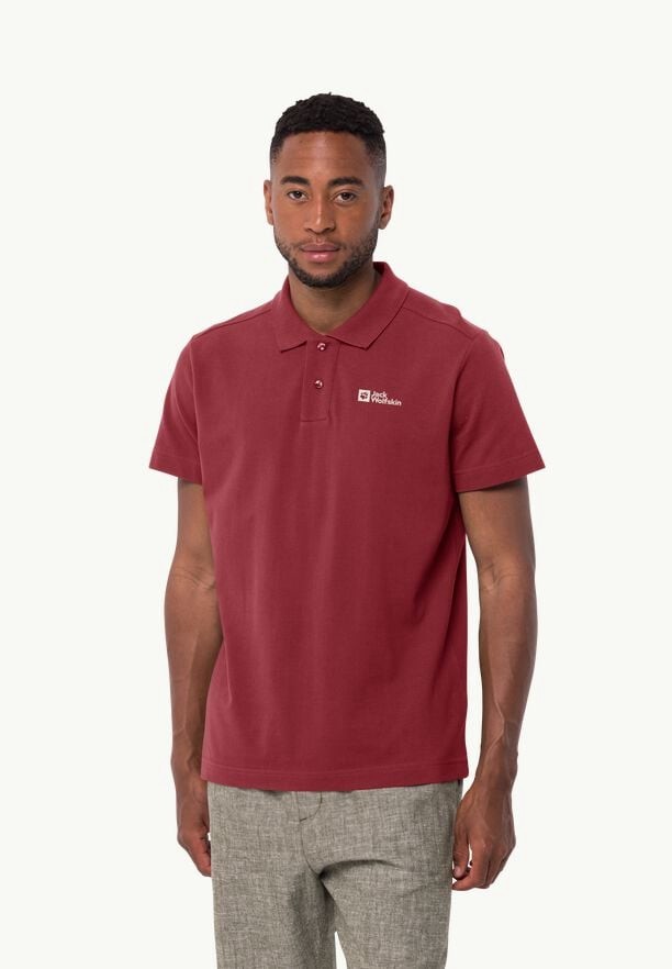 Jack Wolfskin Essential Poloshirt Heren Rood | 77083611
