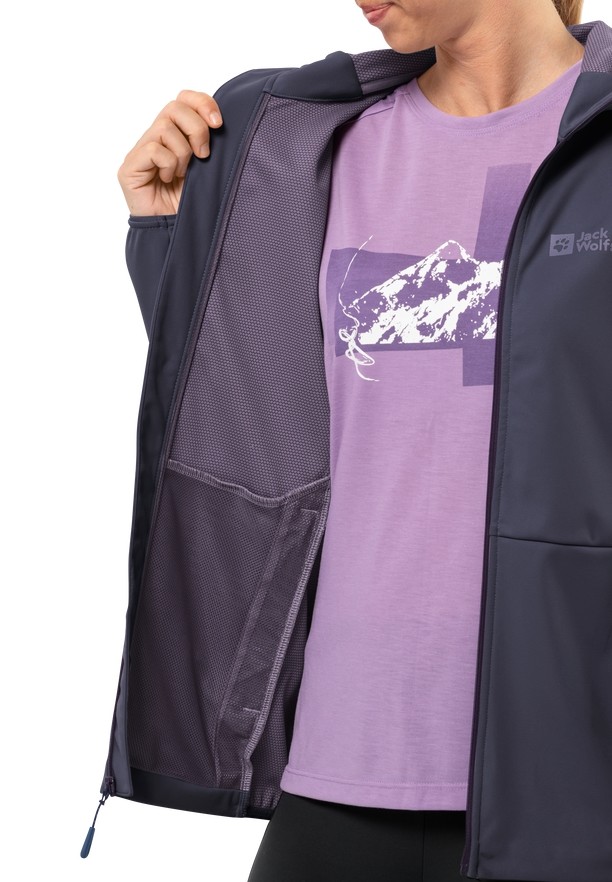 Jack Wolfskin Feldberg Hoody Softshell Jas Dames Donkerblauw | 40889174