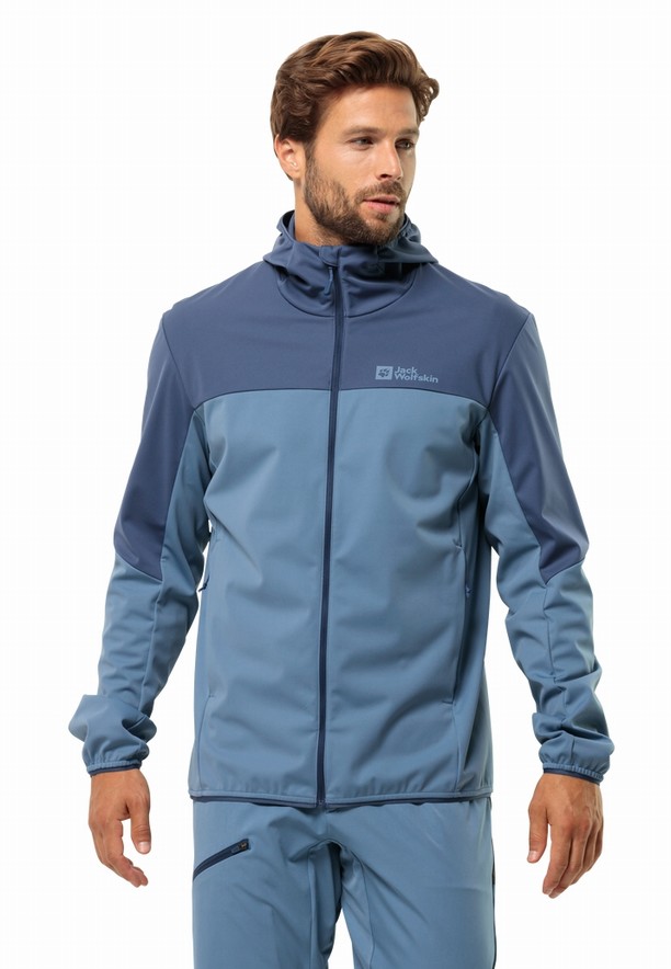 Jack Wolfskin Feldberg Hoody Softshell Jas Heren Blauw | 30406323