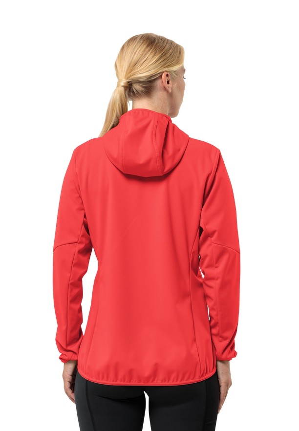 Jack Wolfskin Feldberg Hoody Softshell Jas Dames Rood | 53776977